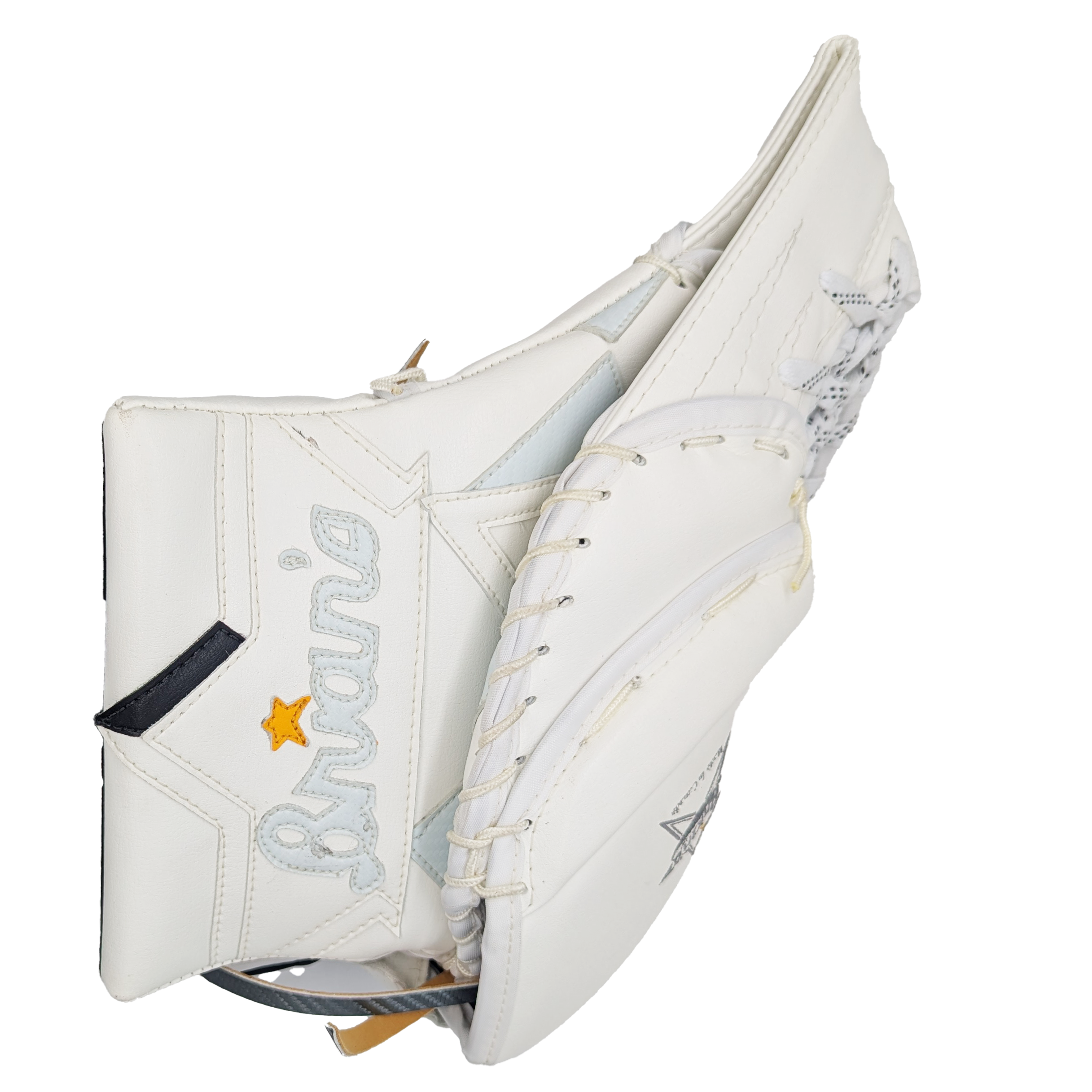 Brian's Custom - AHL Pro Stock Goalie Trapper (Blanc/Noir/Argent)